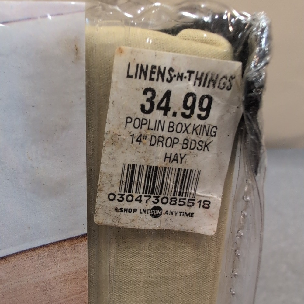LNT Home King Poplin Box Pleat Bedskirt Hay 14 Inch Drop New - Picture 2 of 5